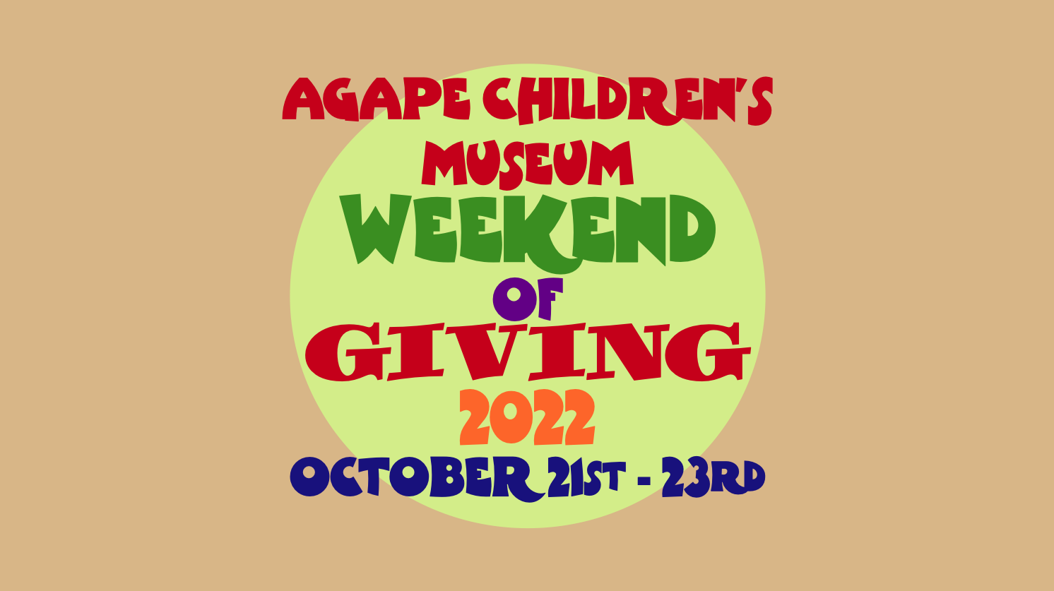 WEEKEND OF GIVING 2022 – OCTOBER 21st-23rd